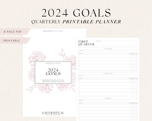 2024 Goals Yearly Planner (Printable)