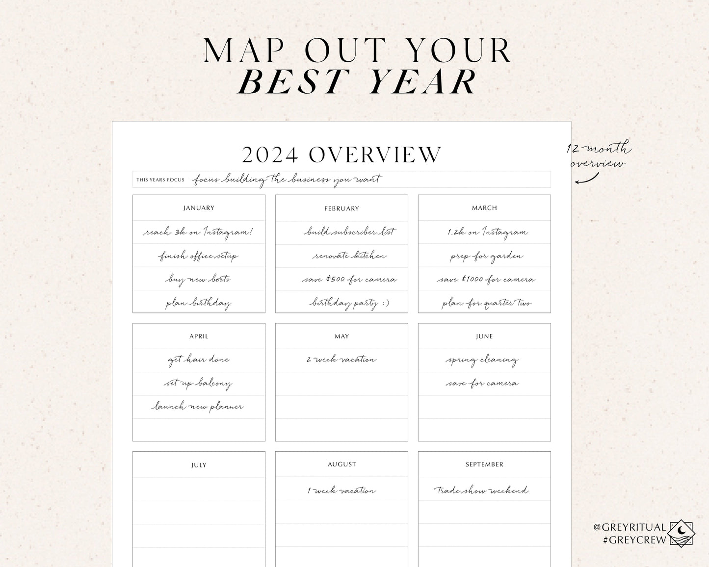 2024 Goals Yearly Planner (Printable)